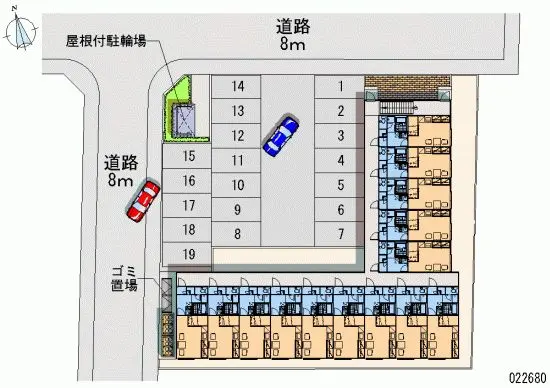 ★手数料０円★札幌市北区拓北五条２丁目　月極駐車場（LP）